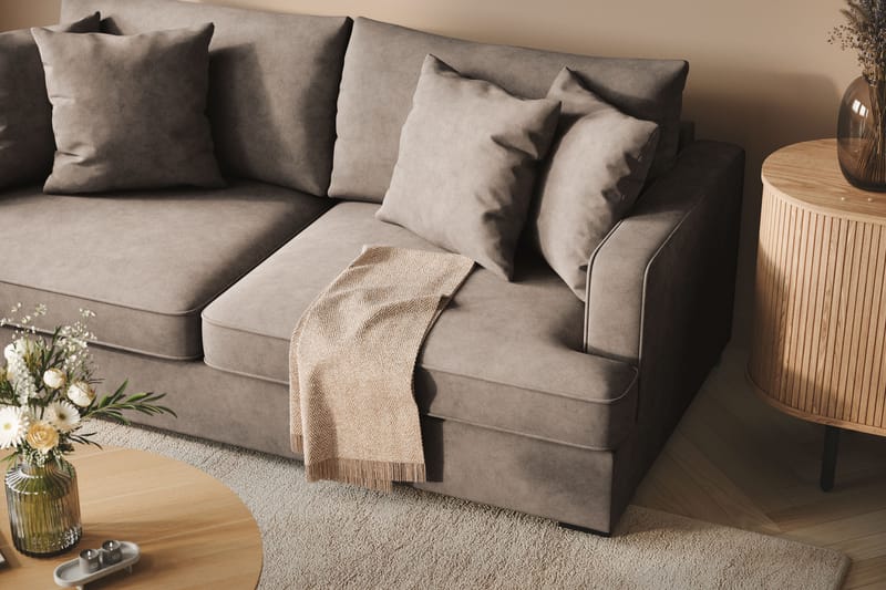 Rossita Dybde 3-seter Sofa - Lys Brun - Møbler - Sofaer - 3 seter sofa