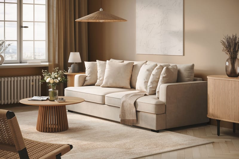 Rossita Dybde 4-seter Sofa - Lys Beige - Møbler - Sofaer - 4 seter sofa