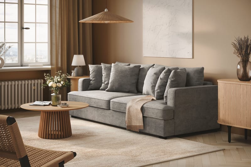 Rossita Dybde 4-seter Sofa - Lys Grå - Møbler - Sofaer - 4 seter sofa