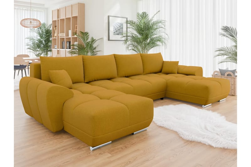 Simerly Sofa Dobbeldivan 4-seter - Gul - Møbler - Sofaer - U-sofa