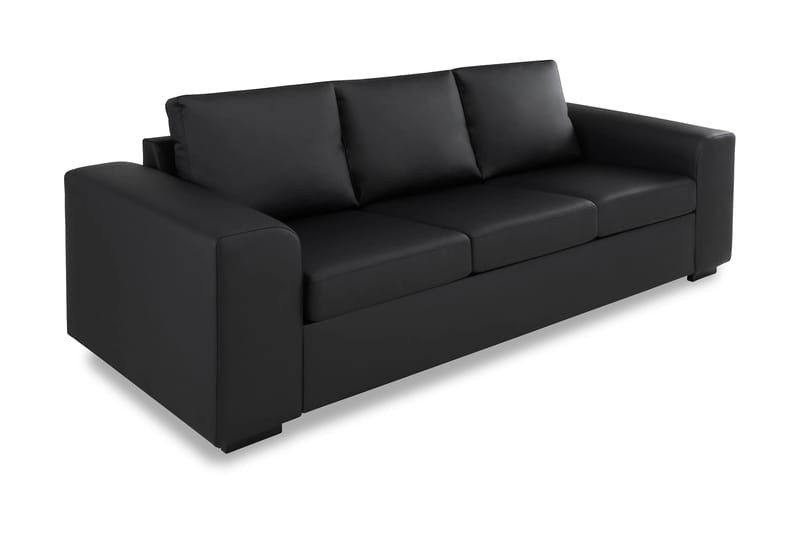 Sofa Alter 3-seter Kunstlær - Svart - Møbler - Sofaer - Skinnsofaer