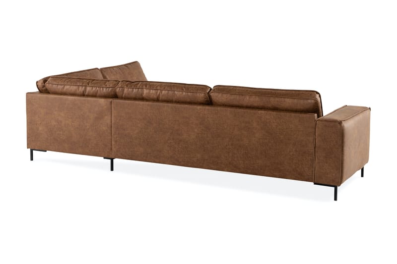 Sofa Minou 2,5-seter med Sjeselong Venstre Bonded Leather - Brun - Møbler - Sofaer - Skinnsofaer