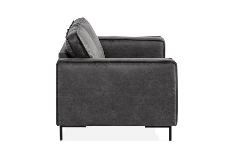 Sofa Minou 2-seter Bonded Leather - Mørkgrå - Møbler - Sofaer - Skinnsofaer