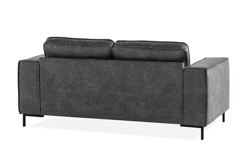 Sofa Minou 2-seter Bonded Leather - Mørkgrå - Møbler - Sofaer - Skinnsofaer