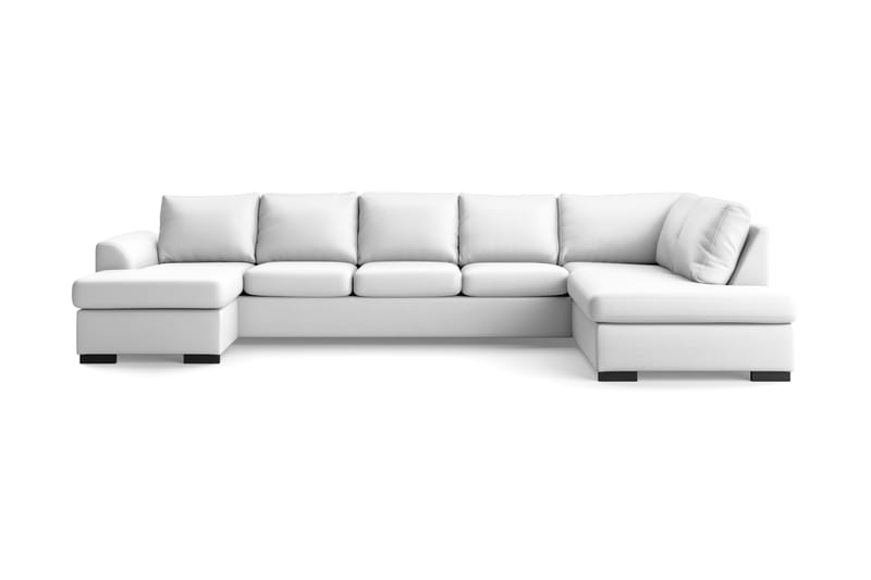 U-sofa Ohio Large med Divan Venstre Kunstlær - Hvit - Møbler - Sofaer - Skinnsofaer