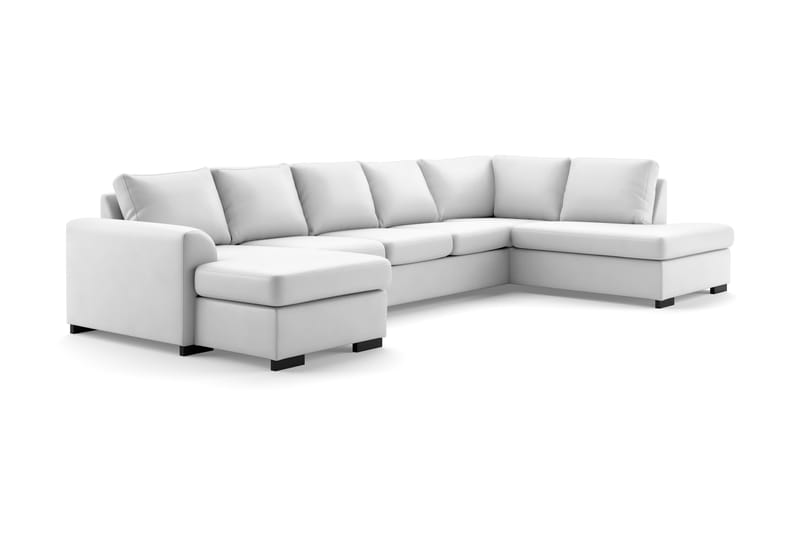 U-sofa Ohio Large med Divan Venstre Kunstlær - Hvit - Møbler - Sofaer - Skinnsofaer