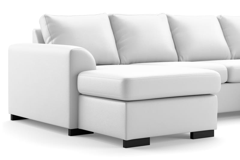 U-sofa Ohio Large med Divan Venstre Kunstlær - Hvit - Møbler - Sofaer - Skinnsofaer