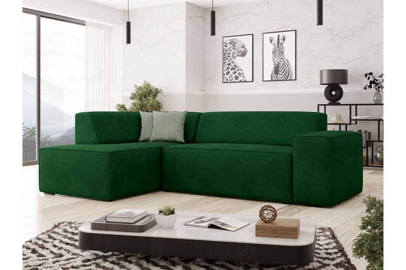 Slucajno Sofa med Sjeselong 3-seter - Grønn - Møbler - Sofaer - Sofaer med sjeselong - 3 seters sofa med divan