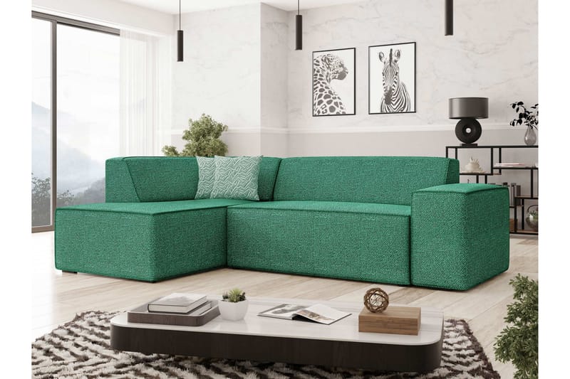 Slucajno Sofa med Sjeselong 3-seter - Grønn - Møbler - Sofaer - Sofaer med sjeselong - 3 seters sofa med divan