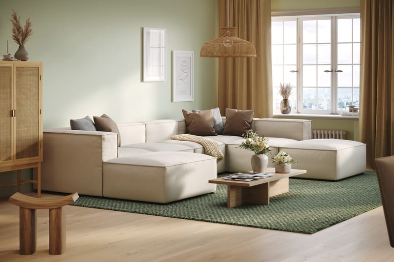 Sofa 5-seters U-Sofa Narender - Beige - Møbler - Sofaer - U-sofa