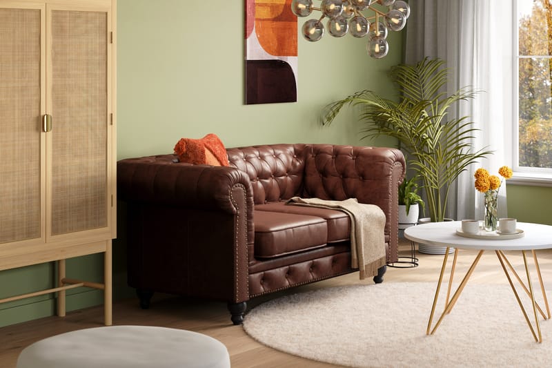 Sofa Chester Deluxe 2-seter - Mørk brun - Møbler - Sofaer - 2 seter sofa