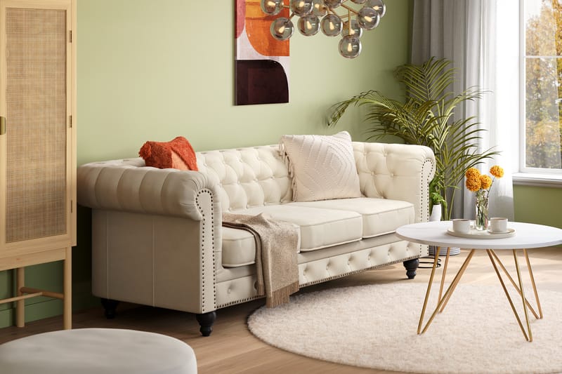 Sofa Chester Deluxe 3-seter - Beige - Møbler - Sofaer - 3 seter sofa