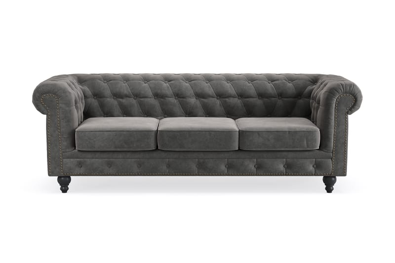 Sofa Chester Deluxe 3-seter - Mørkegrå - Møbler - Sofaer - 3 seter sofa