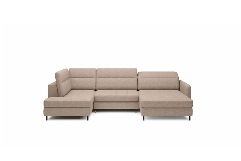 Sofa med Divan og Sjeselong Berrto 5-seters - Beige - Møbler - Sofaer - U-sofa