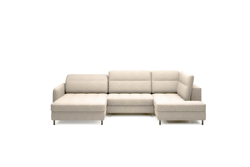 Sofa med Divan og Sjeselong Berrto 5-seters - Beige - Møbler - Sofaer - U-sofa