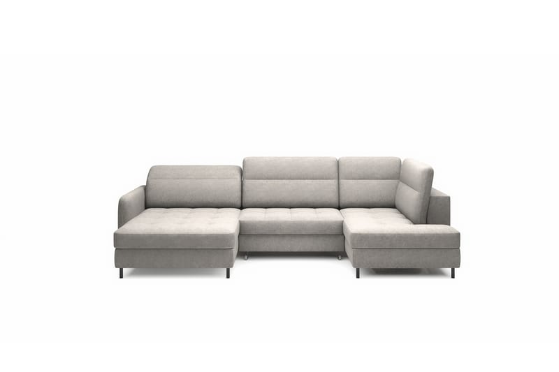 Sofa med Divan og Sjeselong Berrto 5-seters - Beige - Møbler - Sofaer - U-sofa