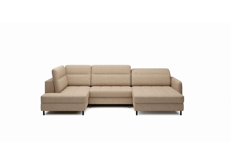 Sofa med Divan og Sjeselong Berrto 5-seters - Beige - Møbler - Sofaer - U-sofa