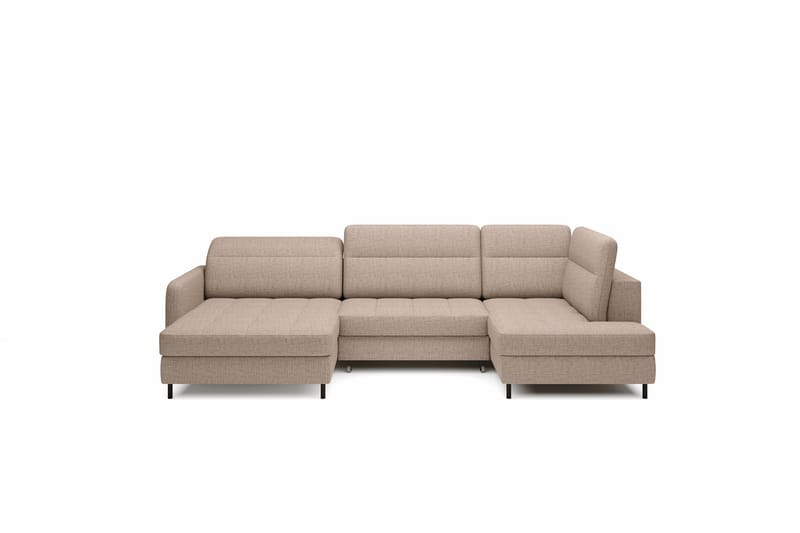 Sofa med Divan og Sjeselong Berrto 5-seters - Beige - Møbler - Sofaer - U-sofa