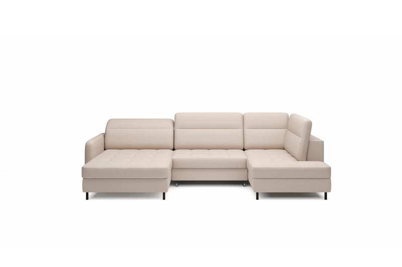 Sofa med Divan og Sjeselong Berrto 5-seters - Beige - Møbler - Sofaer - U-sofa