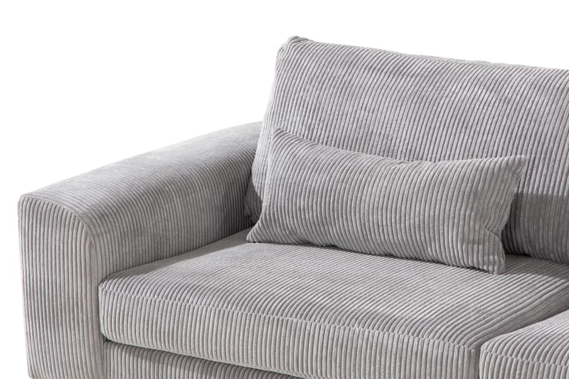 2,5-seter Sofa Haga Cordfløyel - Lysegrå - Møbler - Sofaer - Sofaer med sjeselong - 2 seters sofa med divan