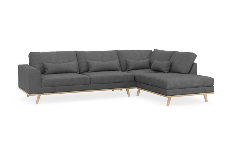 L-Sofa Haga 2,5-seter Lin - Grå - Møbler - Sofaer - Sofaer med sjeselong - 2 seters sofa med divan