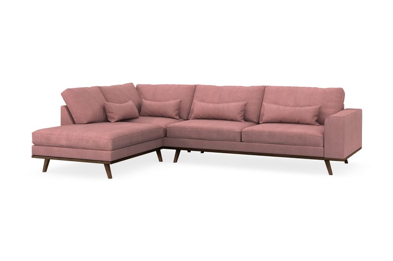 L-Sofa Haga 2,5-seter Lin - Lyserød - Møbler - Sofaer - Sofaer med sjeselong - 2 seters sofa med divan