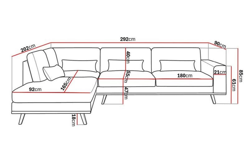 L-Sofa Haga 2,5-seter Venstre Lin - Møbler - Sofaer - Sofaer med sjeselong - 2 seters sofa med divan