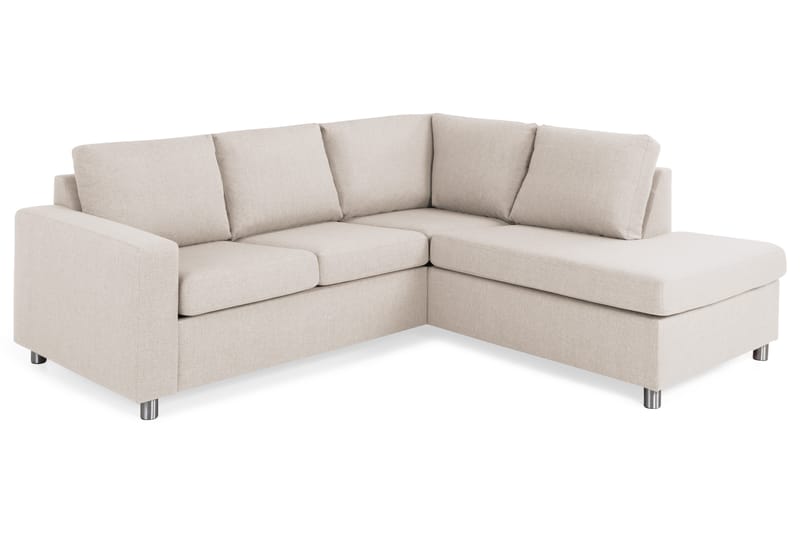 Sofa Nevada 2-seter med Sjeselong Høyre - Beige - Møbler - Sofaer - Sofaer med sjeselong - 2 seters sofa med divan