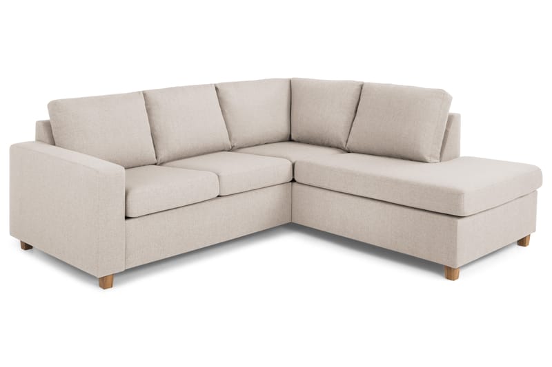 Sofa Nevada 2-seter med Sjeselong Høyre - Beige - Møbler - Sofaer - Sofaer med sjeselong - 2 seters sofa med divan