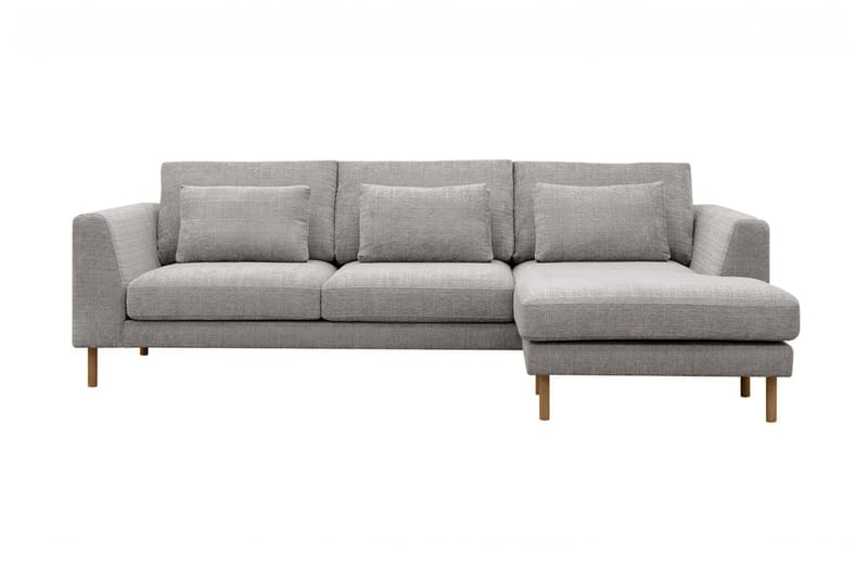 3-seters Sofa Florenz med Divan Høyre - Lysegrå - Møbler - Sofaer - Sofaer med sjeselong - 3 seters sofa med divan