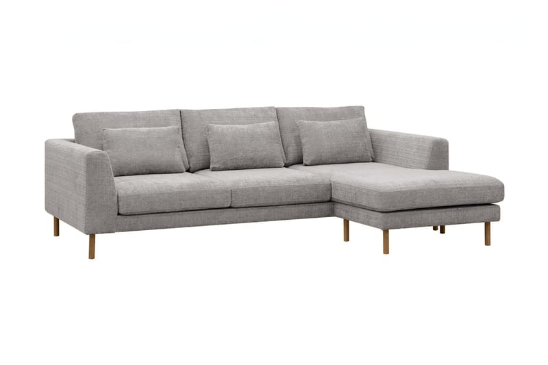 3-seters Sofa Florenz med Divan Høyre - Lysegrå - Møbler - Sofaer - Sofaer med sjeselong - 3 seters sofa med divan