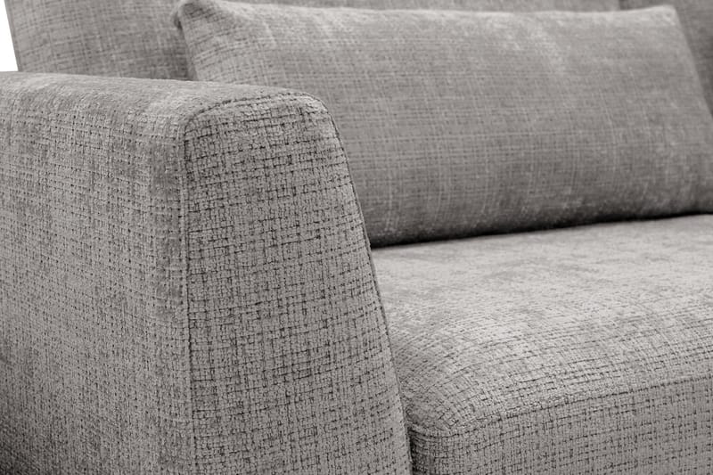 3-seters Sofa Florenz med Divan Høyre - Lysegrå - Møbler - Sofaer - Sofaer med sjeselong - 3 seters sofa med divan