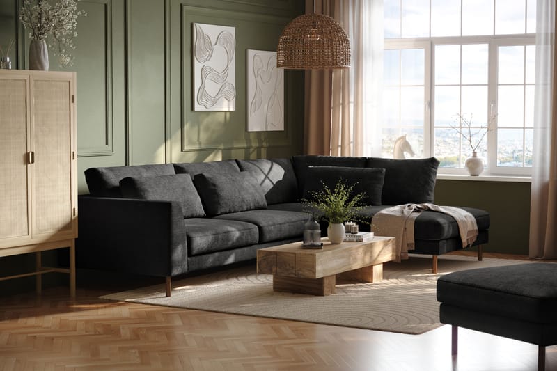 3-seters Sofa Florenz med Sjeselong Høyre - Grå - Møbler - Sofaer - Sofaer med sjeselong - 3 seters sofa med divan