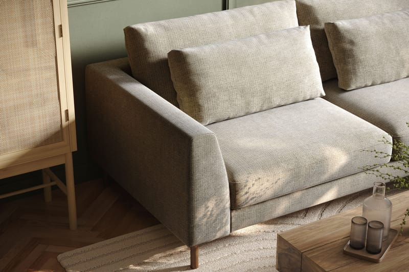 3-seters Sofa Florenz med Sjeselong Høyre - Grå/Beige - Møbler - Sofaer - Sofaer med sjeselong - 3 seters sofa med divan