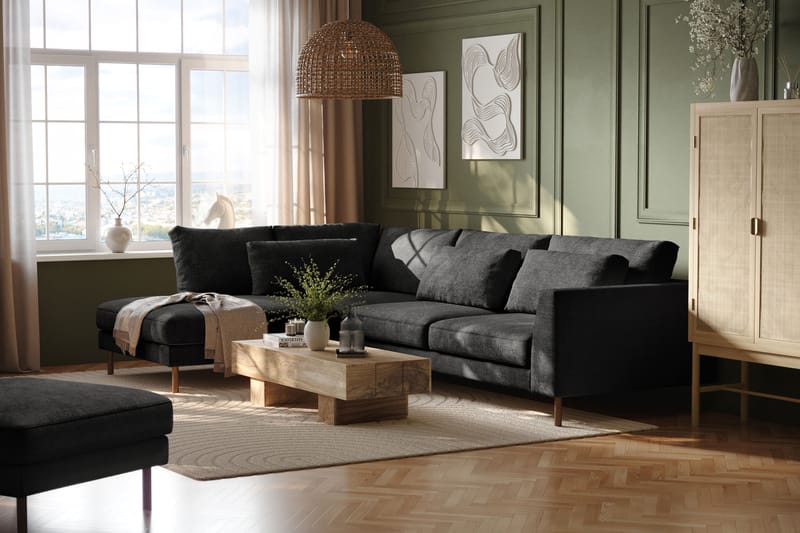 3-seters Sofa Florenz med Sjeselong Venstre - Grå - Møbler - Sofaer - Sofaer med sjeselong - 3 seters sofa med divan