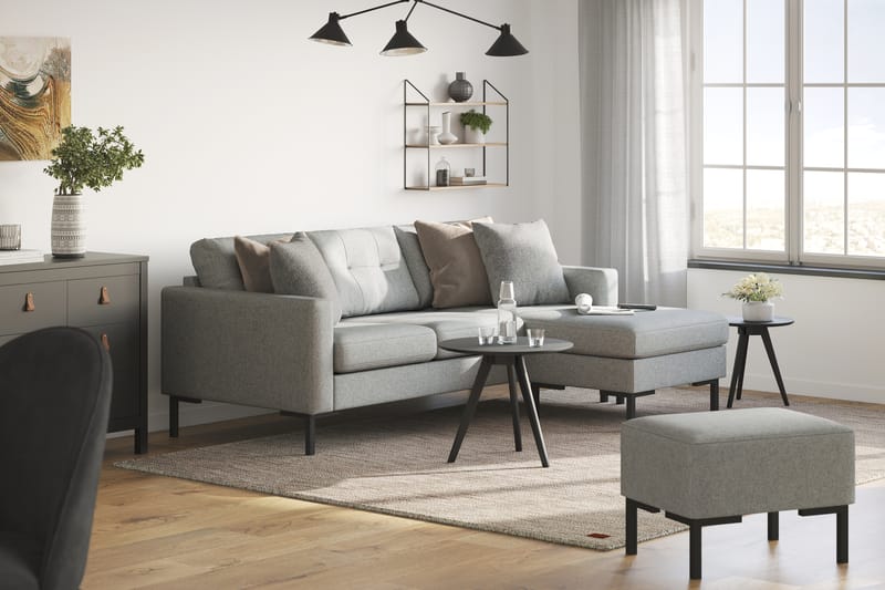 3-seters Divansofa Høyre Frillestad - Grå - Møbler - Sofaer - Sofaer med sjeselong - 3 seters sofa med divan