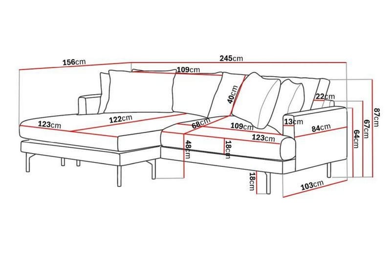 3-seters Divansofa Menard - Lilla - Møbler - Sofaer - Sofaer med sjeselong - 3 seters sofa med divan