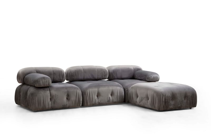 Boblende Divansofa 3-seter 288 cm Belgin - Grå - Møbler - Sofaer - Sofaer med sjeselong - 3 seters sofa med divan