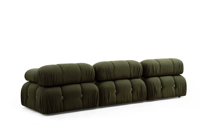 Boblende Divansofa 3-seter 288 cm Belgin - Grønn - Møbler - Sofaer - Sofaer med sjeselong - 3 seters sofa med divan