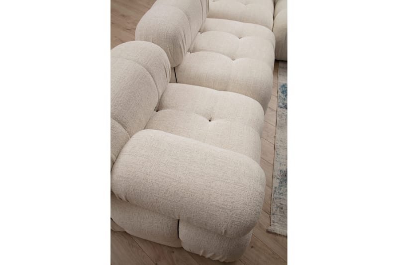 Boblende Divansofa 3-seter 288 cm Belgin - Lysebeige - Møbler - Sofaer - Sofaer med sjeselong - 3 seters sofa med divan