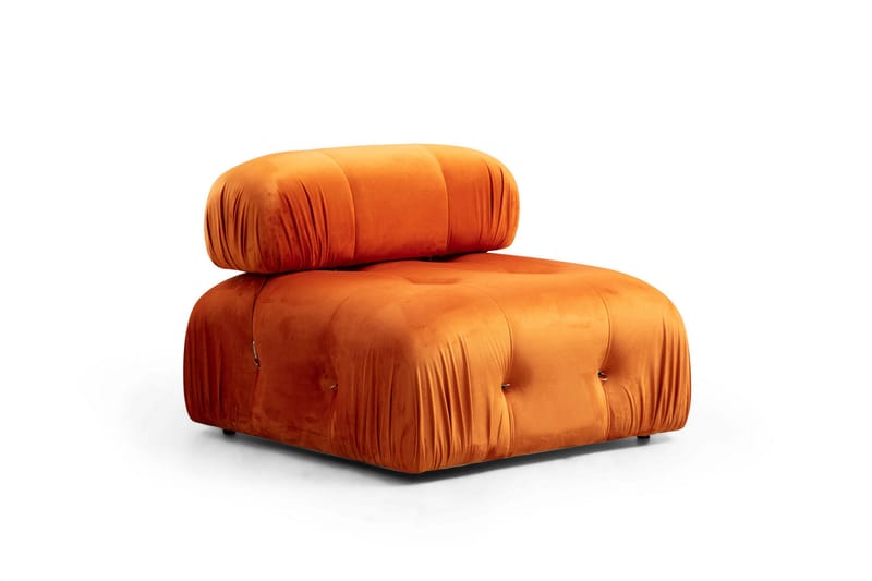 Boblende Divansofa 3-seter 288 cm Belgin - Oransje - Møbler - Sofaer - Sofaer med sjeselong - 3 seters sofa med divan