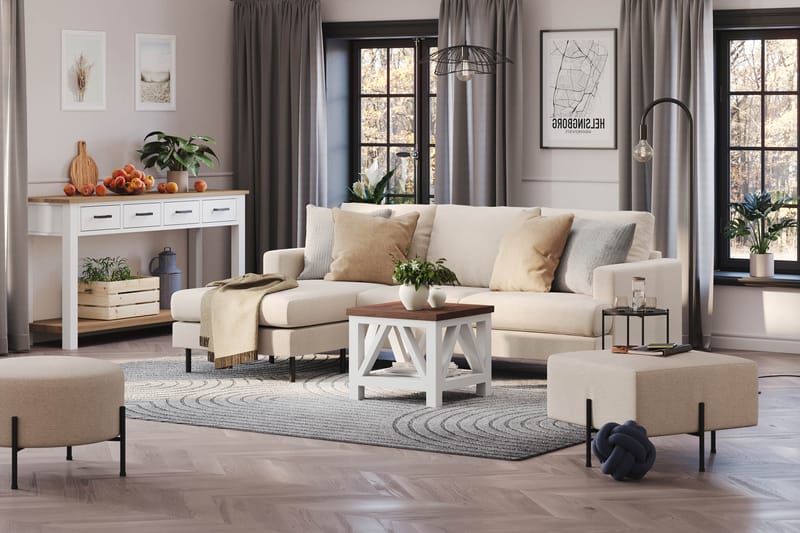 Compact Sofa Menard med Divan 3-seter - Beige - Møbler - Sofaer - Sofaer med sjeselong - 3 seters sofa med divan