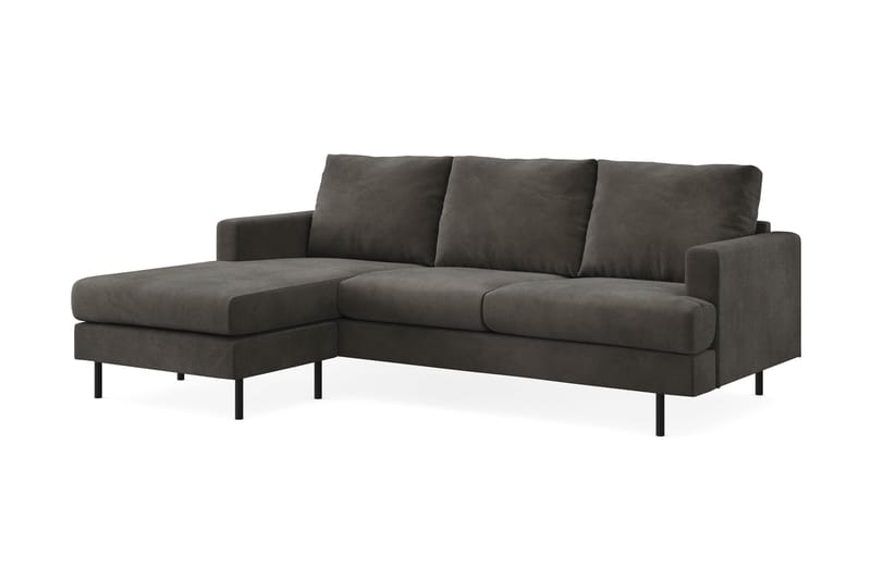 Compact Sofa Menard med Divan 3-seter - Mørkegrå - Møbler - Sofaer - Sofaer med sjeselong - 3 seters sofa med divan