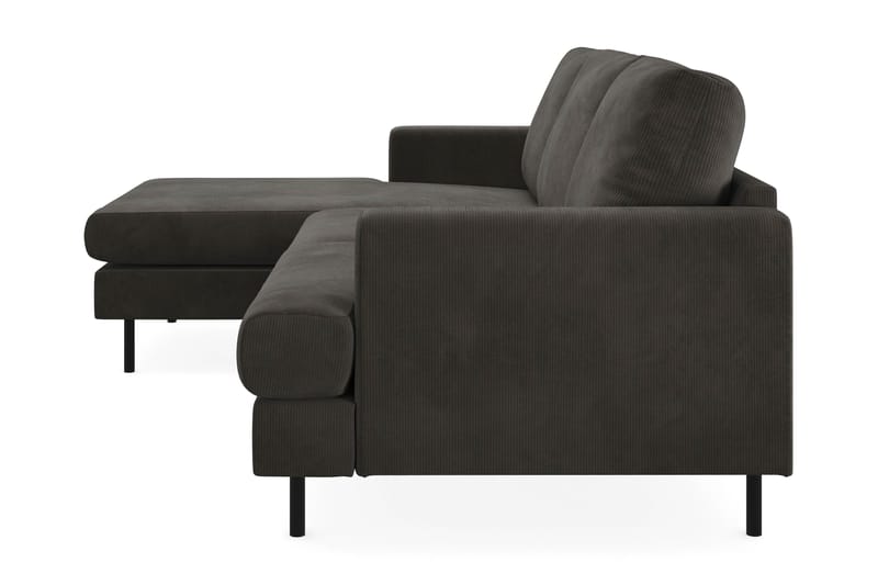 Compact Sofa Menard med Divan 3-seter - Mørkegrå - Møbler - Sofaer - Sofaer med sjeselong - 3 seters sofa med divan