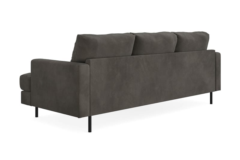 Compact Sofa Menard med Divan 3-seter - Mørkegrå - Møbler - Sofaer - Sofaer med sjeselong - 3 seters sofa med divan