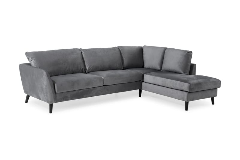 Divansofa Colt 3-seter Høyre Fløyel - Lysgrå - Møbler - Sofaer - Sofaer med sjeselong - 3 seters sofa med divan