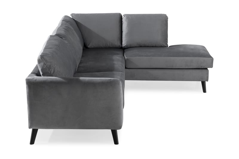 Divansofa Colt 3-seter Høyre Fløyel - Lysgrå - Møbler - Sofaer - Sofaer med sjeselong - 3 seters sofa med divan