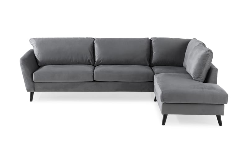 Divansofa Colt 3-seter Høyre Fløyel - Lysgrå - Møbler - Sofaer - Sofaer med sjeselong - 3 seters sofa med divan