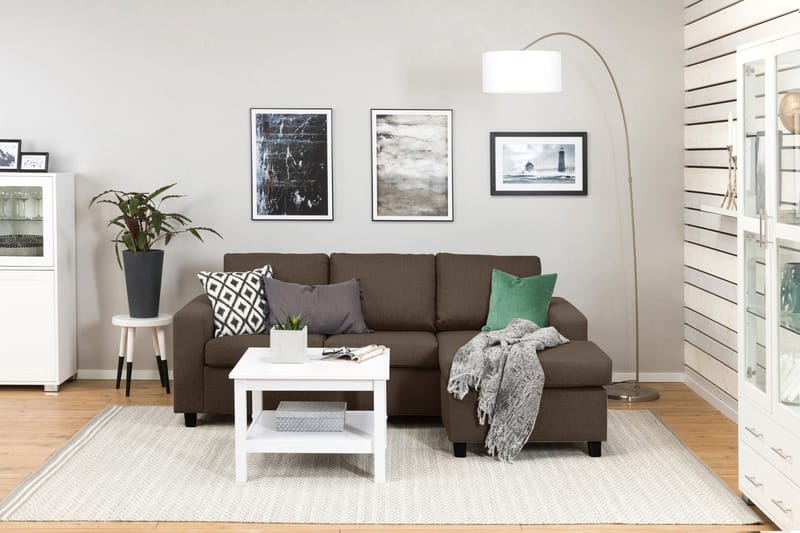 Divansofa Nevada 3-seter Vendbar - Brun - Møbler - Sofaer - Sofaer med sjeselong - 3 seters sofa med divan