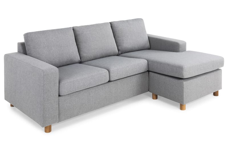 Divansofa Nevada 3-seter Vendbar - Lysgrå - Møbler - Sofaer - Sofaer med sjeselong - 3 seters sofa med divan